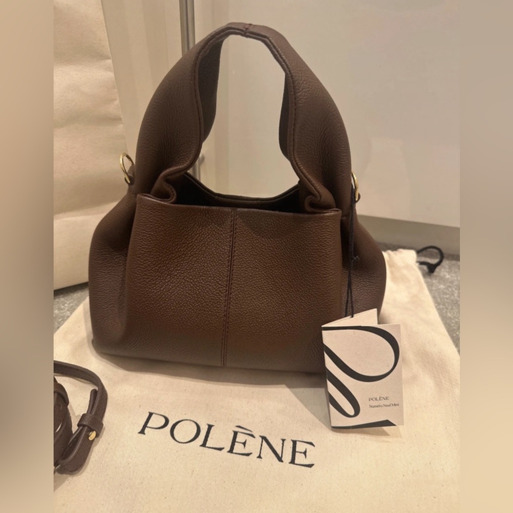 Polene numero neuf mini bag textured sandalwood crossbody bag